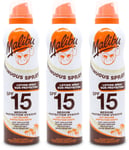 Malibu Lotion Spray SPF15 175ml X 3