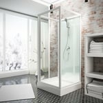 Schulte - Cabine de douche intégrale, verre de sécurité 5 mm, cabine de douche complète, blanc alpin Juist ii, 80 x 80 x 210 cm