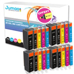 20 cartouches type Jumao compatibles pour Canon PIXMA MG5450 5550 5650 6350 7550 +Fluo offert
