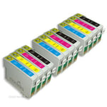 MoreInks - 12 Cartouches d'encre Compatibles cyan / magenta / jaune / noir pour imprimante Epson Stylus SX515W