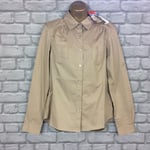 THE NORTH FACE LADIES PLAID LONG SLEEVE SHIRT NUDE BEIGE M RRP £65 EP