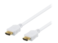 DELTACO HDMI-1070AD - HDMI-kabel med Ethernet - HDMI hane till HDMI hane - 10 m - vit - stöd för 4K
