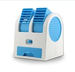 Lucky Shop1234 2016 New Double Layer USB Mini Air Conditioning Blade-less Fan Portable Mini-air Conditioner Perfect for Outdoor office Runs On Batteries Or USB (Blue)