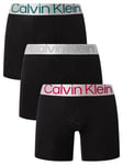 Calvin Klein3 Pack Reconsidered Steel Boxer Briefs - Black (Pink/Grey/Green)