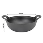 (25cm)Cast Iron Wok With 2 Handle Wooden Lid Frying Pan With Flat Base Uncoat