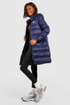 Longline Padded Faux Fur Hooded Jacket