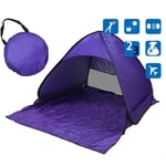 shunlidas Folding Portable Fishing Tent Camping Automatic Pop Up Tents Sun Shelter Anti-uv Sun Shade Awning 2-3 Person Outdoor Summer Tent-purple
