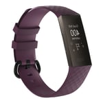 Fitbit Charge 3 flexibelt och mjukt klock armband av silikon med klassiskt lås, storlek L - Violett