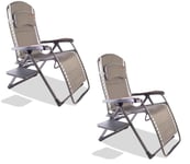 Quest Naples Pro Relax Camping Chair, Full Recline, Extra-Wide Seat X2 (PAIR)
