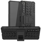 LiuShan Compatible with Xperia 1 II case,Shockproof Heavy Duty Combo Hybrid Rugged Dual Layer Grip Protection Cover with Kickstand For Sony Xperia 1 II Smartphone (Not fit Sony Xperia 1),Black