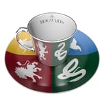 Harry Potter Mirror Cup & Plate Set Hogwarts Crest Breakfast Dinner Gift Box