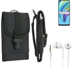 For Oppo A15 + EARPHONES Belt bag outdoor pouch Holster case protection sleeve