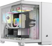 CORSAIR iCUE LINK 2500X RGB Small-Tower mATX Dual Chamber PC Case – Panoramic Tempered Glass – Reverse Connection Motherboard Compatible – 2x CORSAIR RX120 RGB Fans Included – White