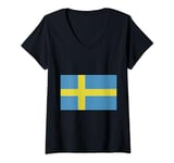 Womens Explore the Essence of Sweden with This Unique Design V-Neck T-Shirt