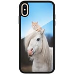 Apple Iphone Xs Max Svart Mobilskal Med Glas Häst & Katt