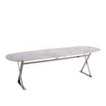 Maxalto - Pathos Elliptic Table 190, Bright chromed frame, Calacatta White Marble top