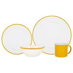 16 Piece White Enamel Dinner Set