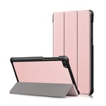 Lenovo Tab E7 tri-fold leather flip case - Rose Gold