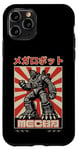 Coque pour iPhone 11 Pro Japonais Mecha Anime Robot Rétro Coucher de Soleil