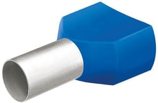 Knipex Ändhylsa Twin blå plastkrage, 10,0mm, 2x2,50mm², 100-pack, 9799374