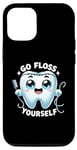 Coque pour iPhone 12/12 Pro Go Floss Yourself Dentiste Hygiéniste Dentisterie