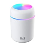 Humidifier H2O Quiet Easy to Clean Portable Small Mini 3 in 1 Cool Mist Ultrasonic USB Rechargeable Cute with Light Yoga UK (W h i t e)