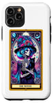 Coque pour iPhone 11 Pro Witch Black Cat Tarot Carte Squelette Skelly Magic Spell Wicca