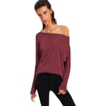 Autumn Fashion Women Casual Loose Long Sleeve Red Xl