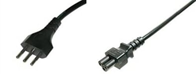 LINK LKC530 Câble d'alimentation fiche Italienne Triple 10 A, Prise Compaq Tripolaire C5, Noir, 3 m