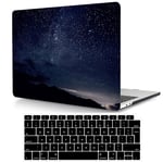 ACJYX Compatible with MacBook Air 13 inch Case 2020 2019 2018 Release New Version A2337 M1 A2179 A1932 with Retina Display & Touch ID, Plastic Hard Shell Case with Keyboard Skin, Black & Blue Starry