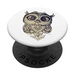 Cute vintage owl looking you with full of love big eyes PopSockets PopGrip: Swappable Grip for Phones & Tablets