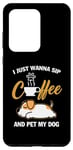 Coque pour Galaxy S20 Ultra Jack Russell Terrier I Just Wanna Sip Coffee Pet My Dog