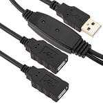 BeMatik - Rallonge USB 2.0 Cable AM -> 2xAH (10m)