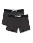 Levi's Men's Solid Basic Boxers (2 Pack) Shorts, Grey (Anthracite Blend), L (Pack of 2)