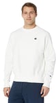 Champion Men's Crewneck, Reverse Weave Pullover Sweatshirt, White Left Chest C, 3XL