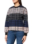 Love Moschino Women's Round Neck Long-Sleeved Sweatshirt, VAR.Pink-Navy, 40