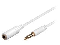 Cable Jack 3.5mm 4pin Femelle vers Jack 3.5mm 4pin male 1m blanc