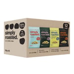 Simply Roasted: Mixed Case Sharer Bags | 3x Sea Salt, 3x Mature Cheddar & Red Onion, 3x Black Truffle, 3x Sea Salt & Cider Vinegar | 50% less fat roasted potato crisps (Box of 12 x 93g bags)