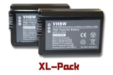 vhbw 2x Batteries compatible avec Sony Alpha NEX-3N, NEX-3NL appareil photo, reflex numérique (950mAh, 7,2V, Li-ion) avec puce d'information