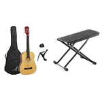 3rd Avenue Rocket 3/4 Size Classical Guitar Starter Beginner Pack Acoustic Guitar & Tiger Music GST35 Guitar Footstool, Height Adjustable Folding Footrest for Classical, Acoustic Electric Guitar