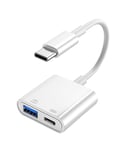 SiGN USB-C till USB-C & USB Kamera Adapter 5V, 1A - Vit