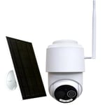 Daewoo Security Caméra Autonome Solaire WiFi rotative Full HD W509MW avec Panneau Solaire - Détection de Mouvement - Vision Nocturne en Couleur - Totalement sans Fil
