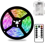 3m batteridrivna RGB LED-remsor med fjärrkontroll, vattentät flexibel självhäftande remsa belysning inomhus och utomhus color