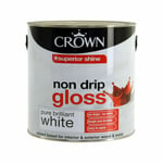 Crown Non Drip Gloss White Wood&Metal Paint QUICK DRY Interior Exterior 750ml UK