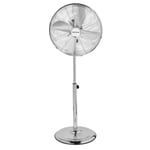 Beldray EH3263CH 16 inch Oscillating Pedestal Floor Standing Fan, Adjustable Tilting Head, Extendable Height up to 125 cm, 3 Speed Settings, 50 W, Chrome