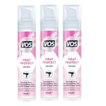 3 x Vo5 Heat Protect Spray Frizz Control Serum Iluminating Dry Coarse Hair Shine