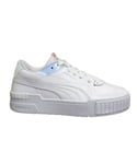 Puma Cali Sport Glow White Leather Low Lace Up Womens Trainers 373083 01 - Size UK 4