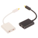 Dual Port Toslink Digital Optical Adapter Splitter Fiber Audio C White