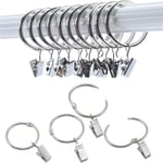 INF Öppningsbara gardinringar med klämmor gardinhängare 20-pack Silver 50 mm