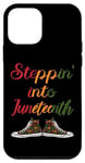 Coque pour iPhone 12 mini Stepping Into Juneteenth Afro Woman Black Filles Sneakers Hommes